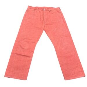 Levis 501 Original Fit White Oak Cone Denim Jeans Salmon Red 40x32 00501-2229